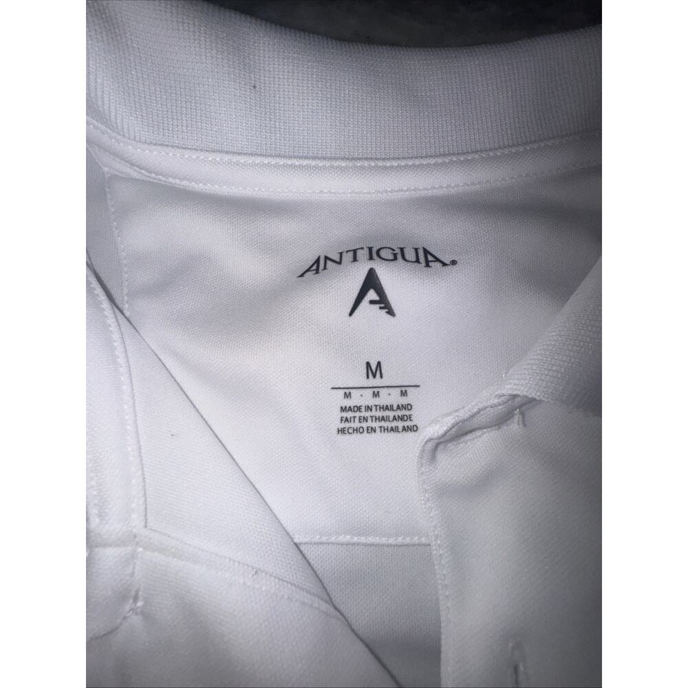 LSU Antigua Mens White Golf Polo Shirt Medium M Louisiana State University G20 - Picture 3 of 4